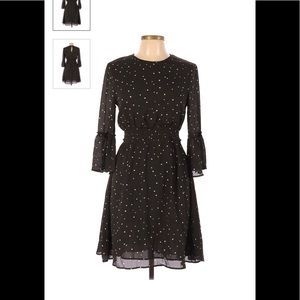 H&M casual ruffles olive green dress size 10